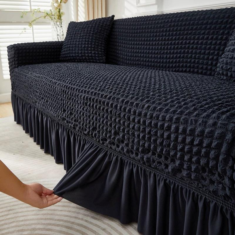 Husa pentru canapea 3 locuri bumbac embosat Cu Volan  180 cm la 225 cm [2]