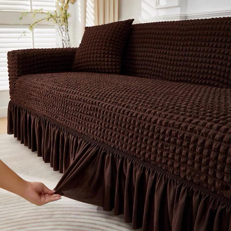 Husa pentru canapea 3 locuri bumbac embosat Cu Volan 180 cm la 225 cm [2]