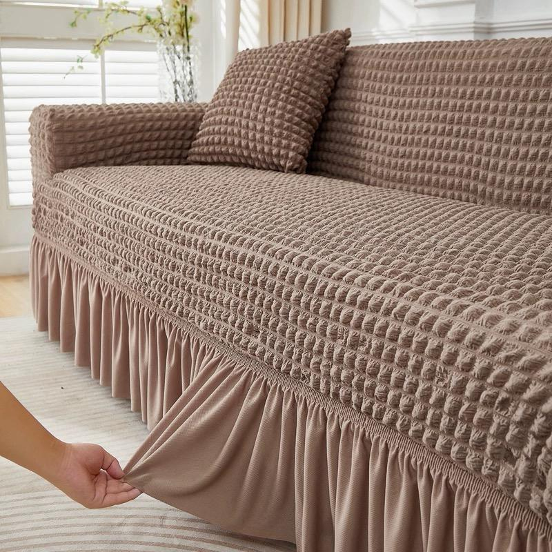 Husa pentru canapea  3 locuri bumbac embosat Cu Volan 180 cm la 225 cm [2]