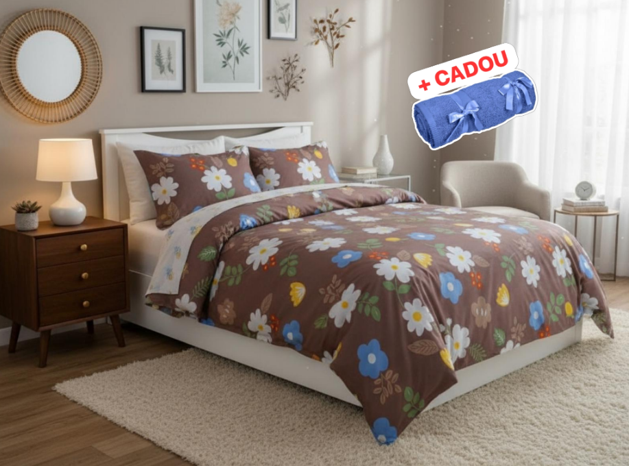 Lenjerie pat o persoana Curcubeu Cod: S027(170x220cm) + CADOU Prosop 50x90cm 100% Bumbac [1]