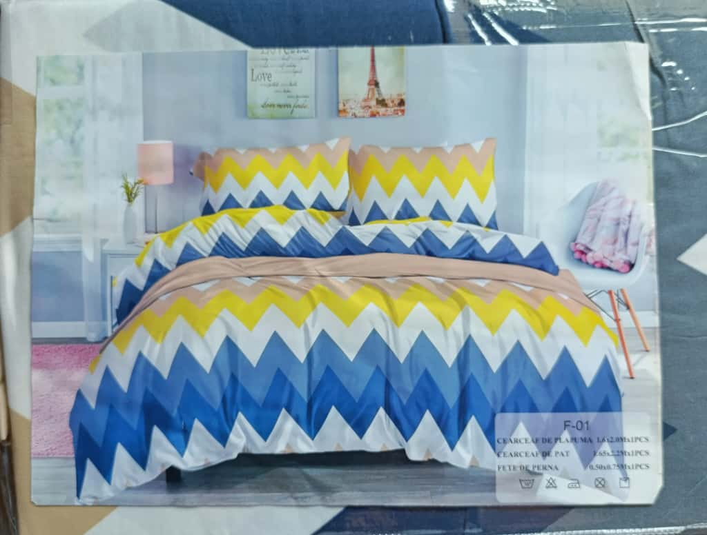 Lenjerie pat o persoana Razor  Cod: S050 (170x220cm) + CADOU Prosop 50x90cm 100% Bumbac [3]