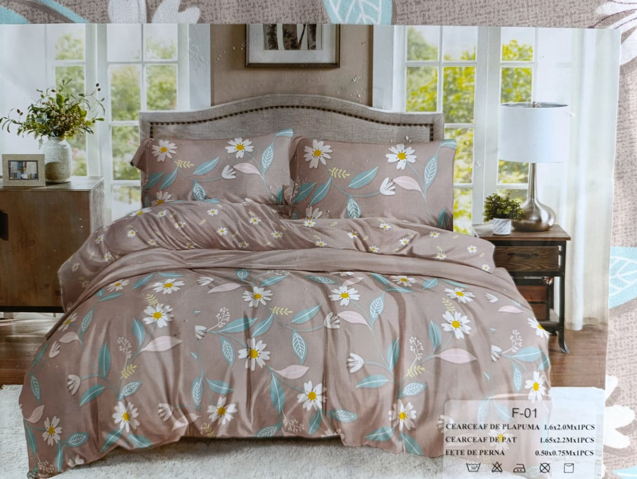 Lenjerie pat o persoana Steluta Cod: S038 (170x220cm) + CADOU Prosop 50x90cm 100% Bumbac [3]