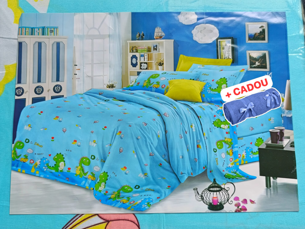 Lenjerie pat o persoana DINO Cod: S057 (170x220cm) + CADOU Prosop 50x90cm 100% Bumbac [1]