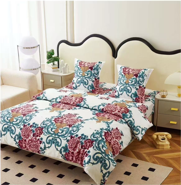 Lenjerie set 4 piese ​​​​​​​King-size Bujor Q32 (200 cm x 200-230 cm) [2]