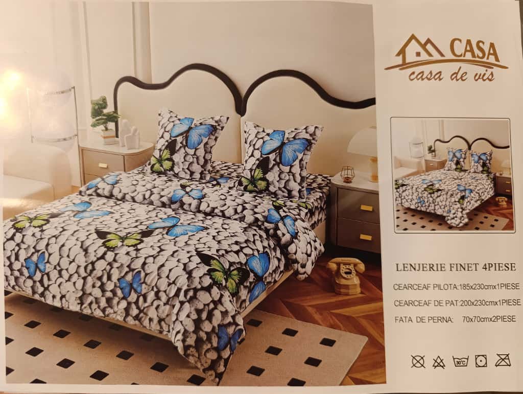 Lenjerie set 4 piese ​​​​​​​King-size Crin maro J12 (200 cm x 200-230 cm) - Pucioasa [2]