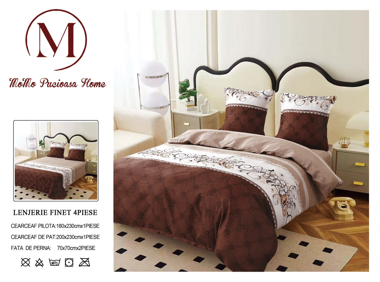 Lenjerie set 4 piese ​​​​​​​King-size Elegant Q30 (200 cm x 200-230 cm) [3]