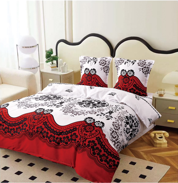 Lenjerie set 4 piese ​​​​​​​King-size Traditional Q24 (200 cm x 200-230 cm) - Pucioasa [3]
