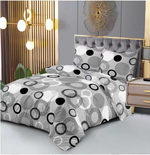 Lenjerie set 4 piese ​​​​​​​King-size Inele Gri J13 (200 cm x 200-230 cm) - Pucioasa [2]