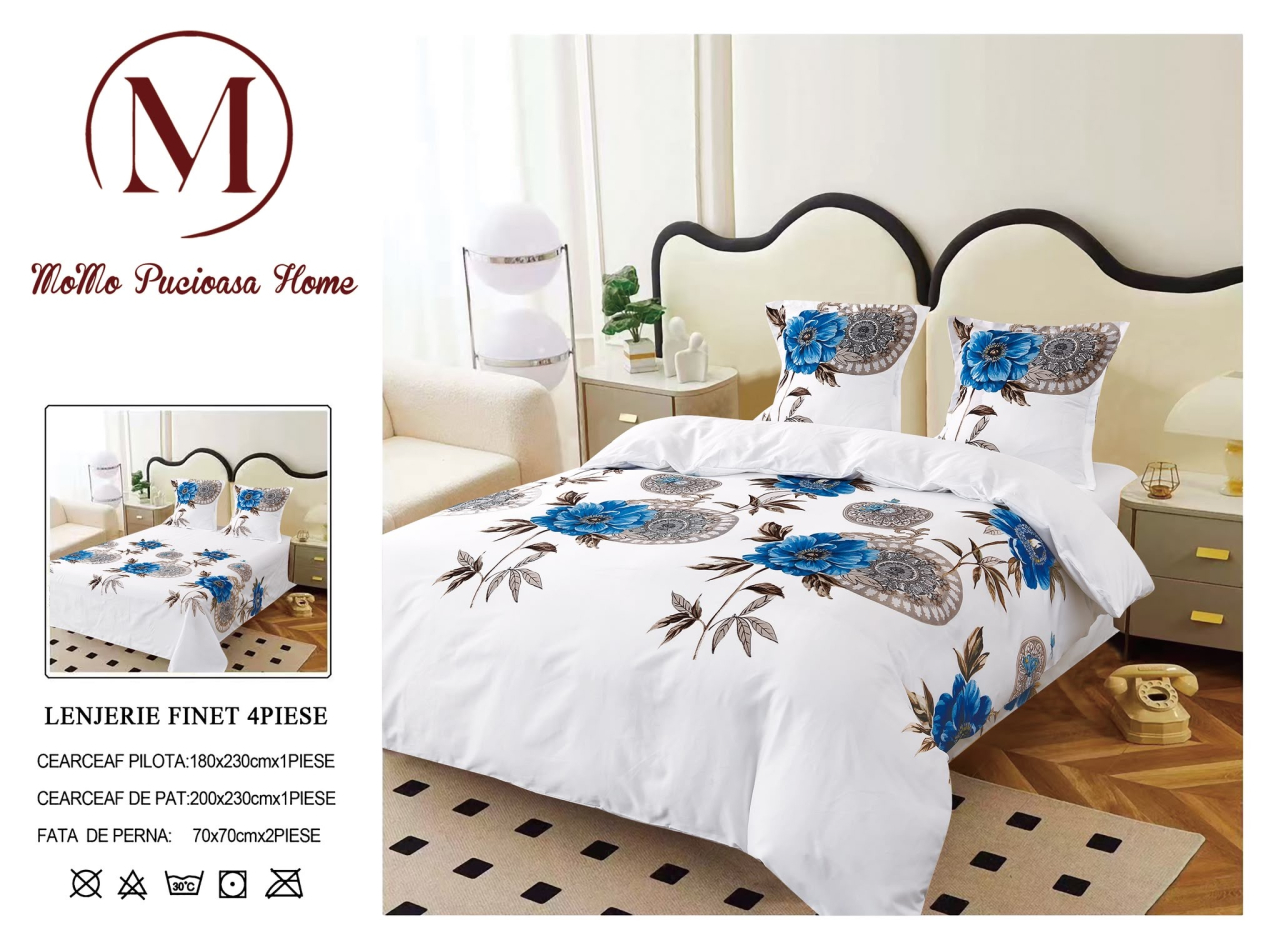 Lenjerie set 4 piese ​​​​​​​King-size Mandala Q26 (200 cm x 200-230 cm) [3]