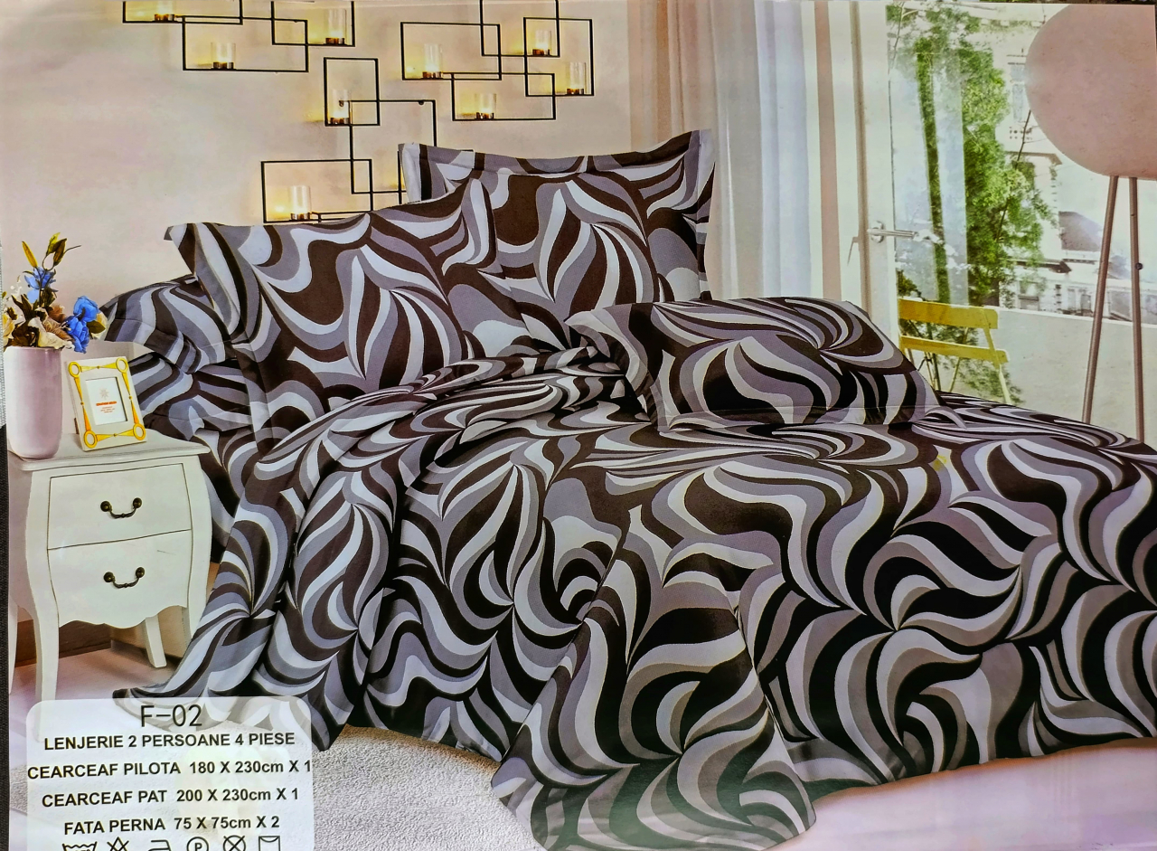 Lenjerie set 4 piese ​​​​​​​King-size Hypnosys Cod F0213 (200 cm x 200-230 cm) [2]