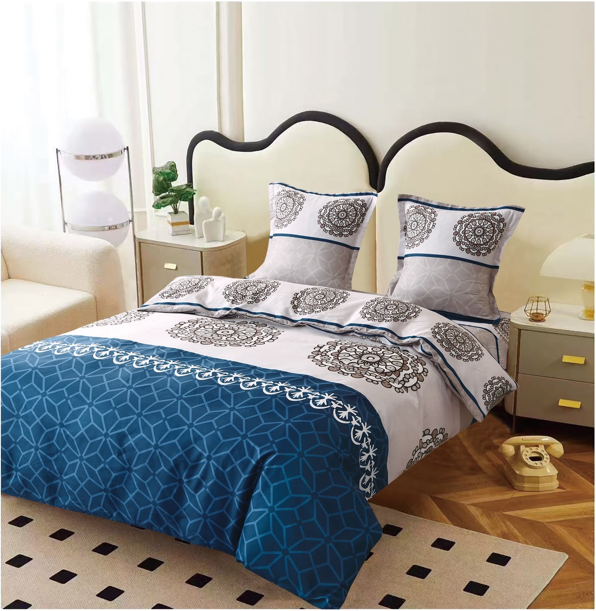 Lenjerie set 4 piese ​​​​​​​King-size Geometric Q27 (200 cm x 200-230 cm) [2]