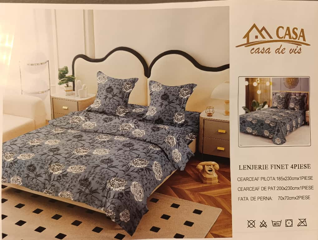 Lenjerie set 4 piese ​​​​​​​King-size Dalia J23  (200 cm x 200-230 cm) - Pucioasa [2]