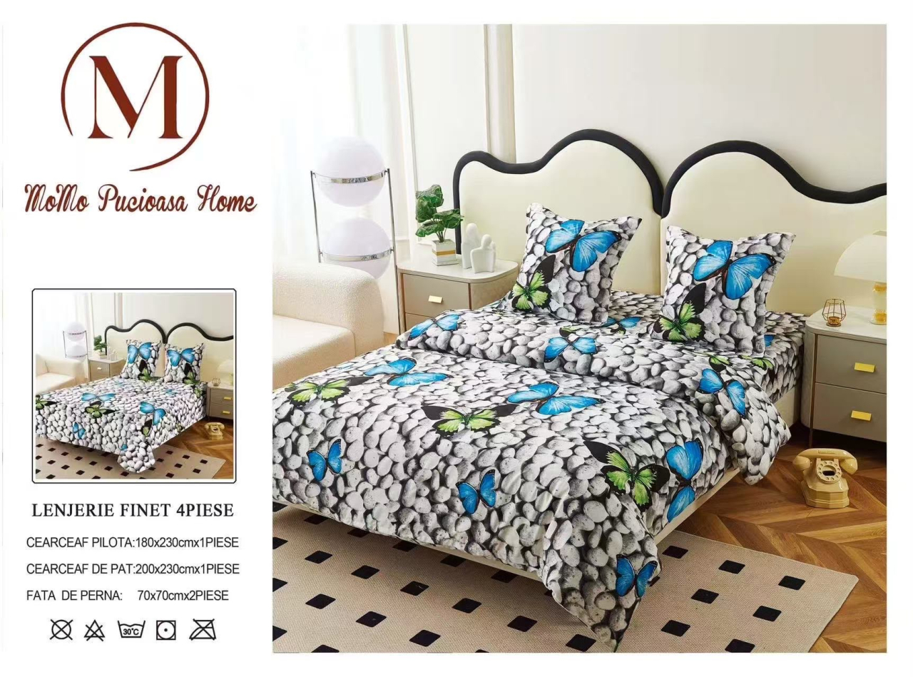 Lenjerie set 4 piese ​​​​​​​King-size Pietre  J12 (200 cm x 200-230 cm) - Pucioasa [3]