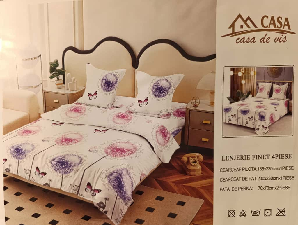 Lenjerie set 4 piese ​​​​​​​King-size Papadie J25 (200 cm x 200-230 cm) [2]