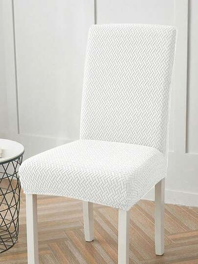 Set 6 Huse Scaun din Bumbac Embosat Alb [4]