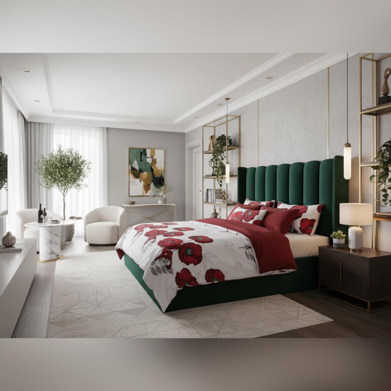 Set Lenjerie Pucioasa 6 piese King Size MAC F2039 230x250cm Bumbac Finet [1]