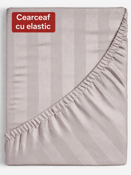 Set  4 piese Lenjerie Damasc Cearceaf Elastic  King Size  200x230cm BLUE [2]