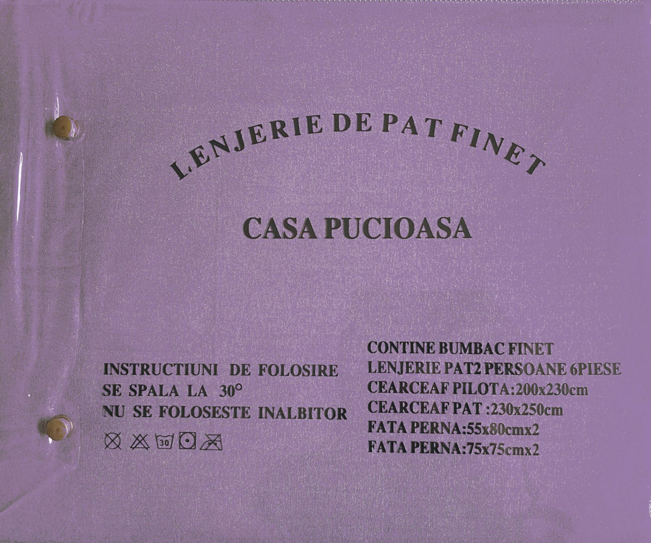 Set Lenjerie Pucioasa 6 piese king size Lila F2009 230x250cm Bumbac Finet [2]
