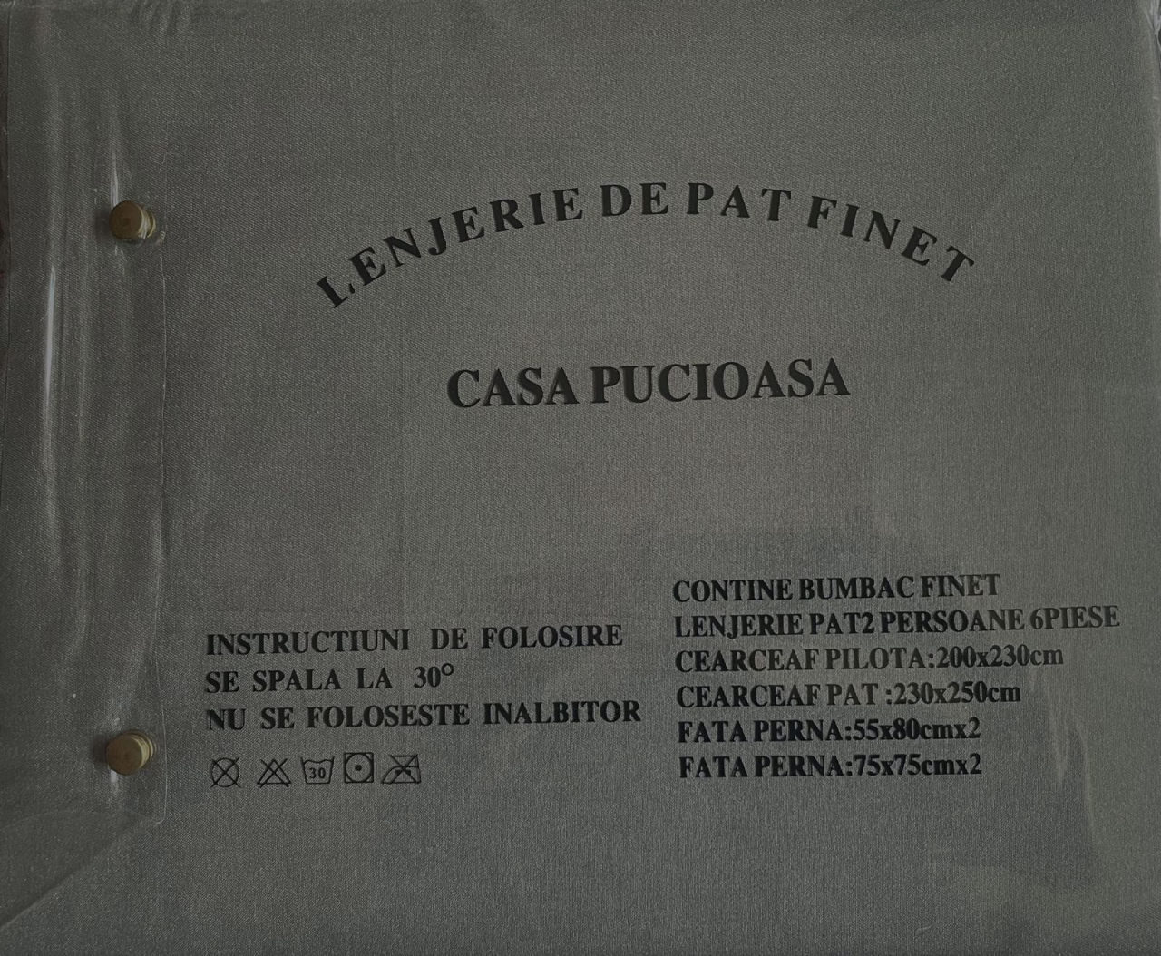 Set Lenjerie Pucioasa 6 piese king size Negru F2006 230x250cm Bumbac Finet [2]