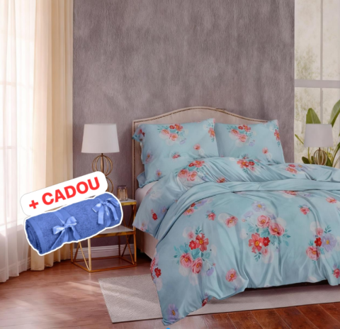 Lenjerii O Persoana - Lenjerie pat o persoana Buchet Trandafir Cod: S036 (170x220cm)+ CADOU Prosop 50x90cm 100% Bumbac