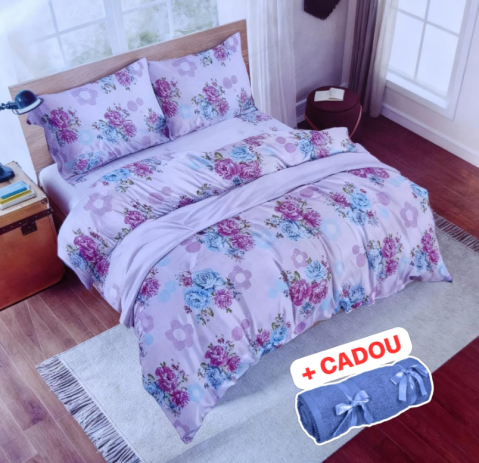 Lenjerii O Persoana - Lenjerie pat o persoana  Mov yCod: S047 (170x220cm) + CADOU Prosop 50x90cm 100% Bumbac