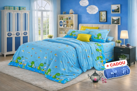 Lenjerii O Persoana - Lenjerie pat o persoana DINO Cod: S057 (170x220cm) + CADOU Prosop 50x90cm 100% Bumbac