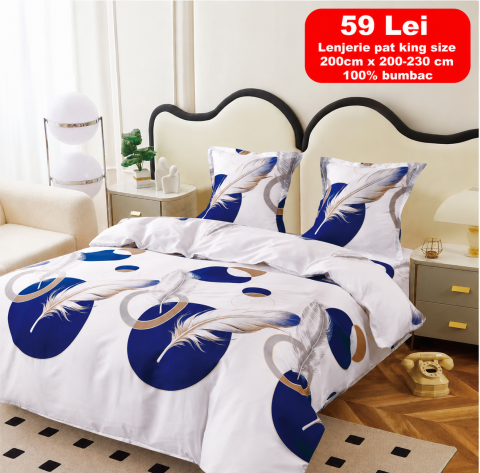 Lenjerii - Lenjerie set 4 piese ​​​​​​​King-size Angel Q21 (200 cm x 200-230 cm) - Pucioasa