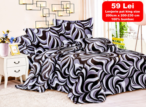 Lenjerii - Lenjerie set 4 piese ​​​​​​​King-size Hypnosys Cod F0213 (200 cm x 200-230 cm)