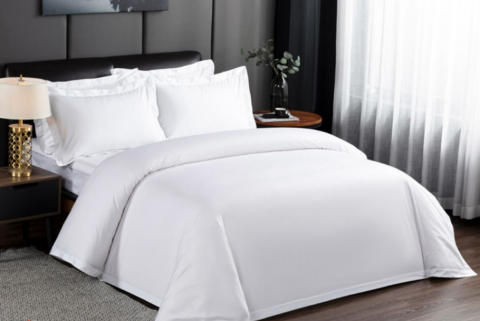 Lenjerie hoteliera King Size ALB F2002 230x250cm Bumbac Premium 100%