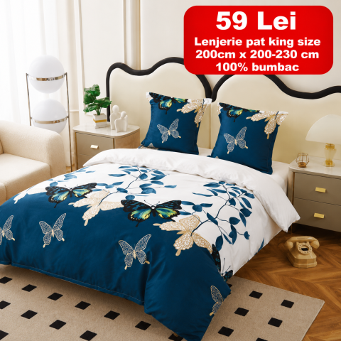 Lenjerii - Lenjerie set 4 piese ​​​​​​​King-size Avatar Q20 (200 cm x 200-230 cm) - Pucioasa