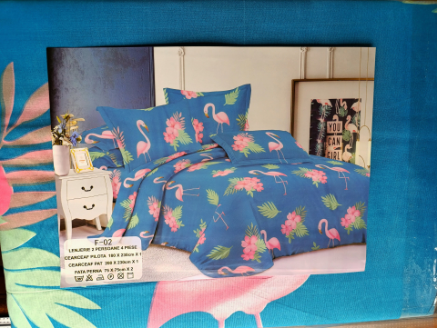 Lenjerie set 4 piese ​​​​​​​King-size Flamengo Cod: F0211 (200 cm x 200-230 cm) [2]