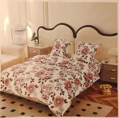 Lenjerii - Lenjerie set 4 piese ​​​​​​​King-size Buchet Prafuit J17 (200 cm x 200-230 cm) - Pucioasa