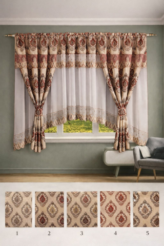 Draperii / Perdele - Set 2 in 1 Draperie + Perdea 5 D ( 400x155cm ) p141