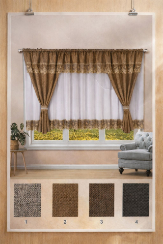 Draperii / Perdele - Set 2 in 1  Draperii + Perdea ( 400x150cm ) p159