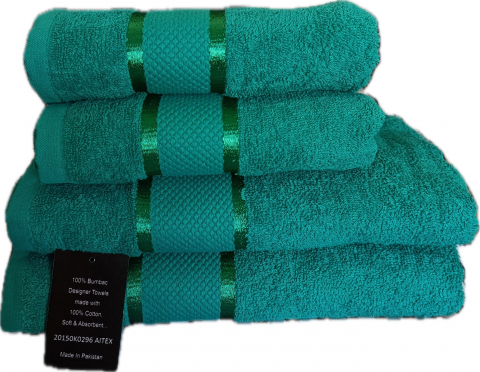 Prosoape - Set 4 Prosoape de Lux ROYAL Calitatea I Verde 100% Bumbac Pieptanat 650 g/mp