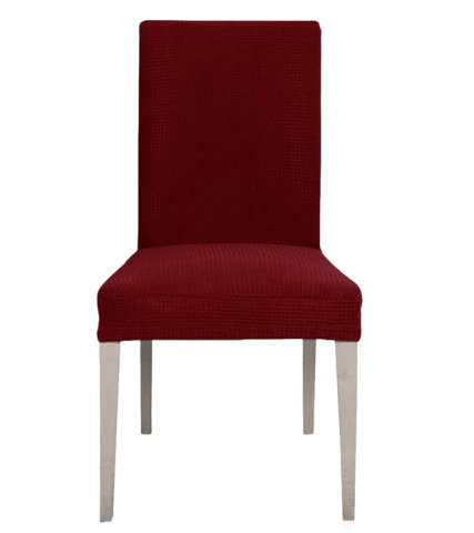 Set 6 Huse Scaun din Bumbac Embosat Visiniu [1]