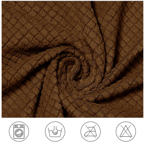 Set 6 Huse Scaun din Bumbac Embosat Maro [2]