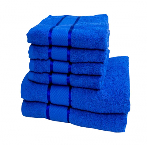 Prosoape - Set 6 Prosoape de Lux Calitatea I ROYAL Blue 100% Bumbac Pieptanat 650 g/mp