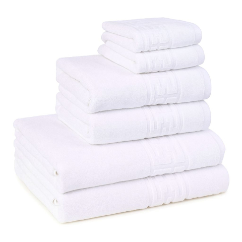 Prosoape - Set 6 Prosoape de Lux ROYAL Alb 100% Bumbac Pieptanat 650 g/mp