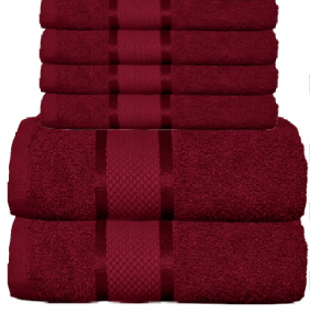 Prosoape - Set 6 Prosoape de Lux ROYAL Calitatea I Visiniu 100% Bumbac Pieptanat 650 g/mp