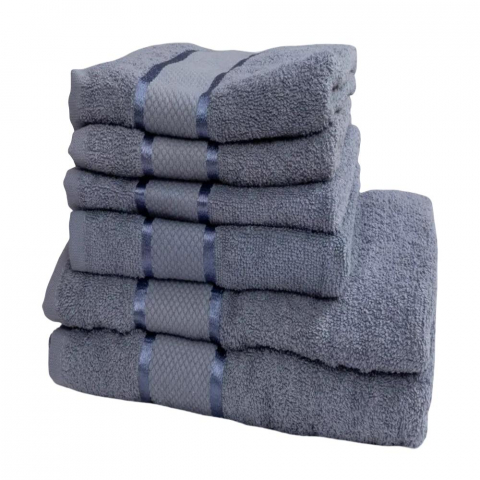 Prosoape - Set 6 Prosoape de Lux ROYAL Calitatea I Grey 100% Bumbac Pieptanat 650 g/mp