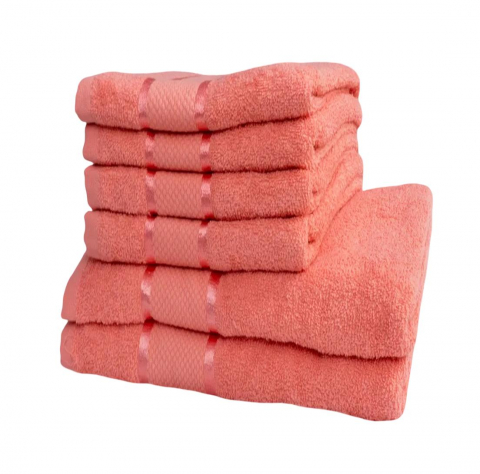 Prosoape - Set 6 Prosoape de Lux ROYAL Calitatea I Pink  100% Bumbac Pieptanat 650 g/mp