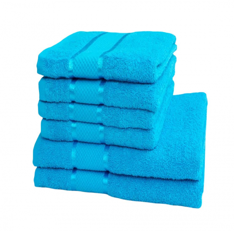 Prosoape - Set 6 Prosoape de Lux ROYAL Calitatea I Turqoise  100% Bumbac Pieptanat 650 g/mp