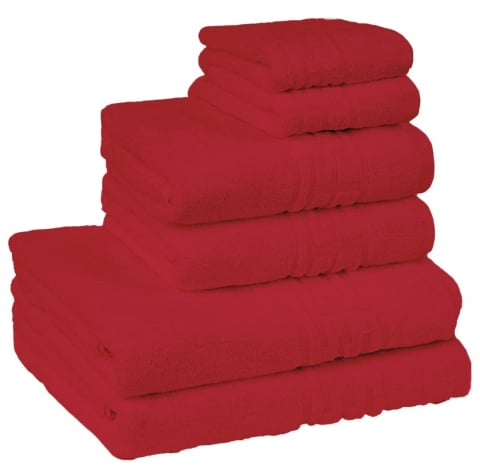 Prosoape - Set 6 Prosoape de Lux ROYAL Red 100% Bumbac Pieptanat 650 g/mp