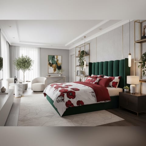 Set Lenjerie Pucioasa 6 piese King Size MAC F2039 230x250cm Bumbac Finet