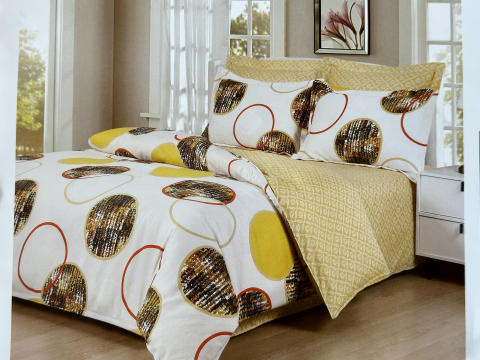 Set Lenjerie cu Elastic Pucioasa 6 piese king size INELE F2055 230x250cm Bumbac Finet [1]