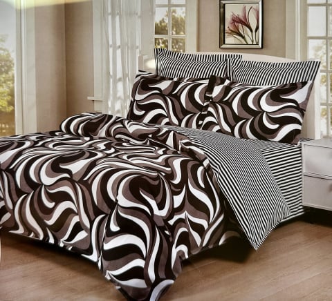 Set Lenjerie Pucioasa 6 piese King Size Minimalist F2045 230x250cm Bumbac Finet