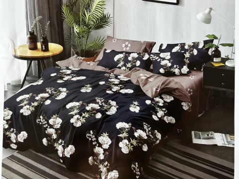 Lenjerii Finet cu Elastic - Set Lenjerie  Pucioasa 6 piese king size Sakura F2043 230x250cm Bumbac Finet