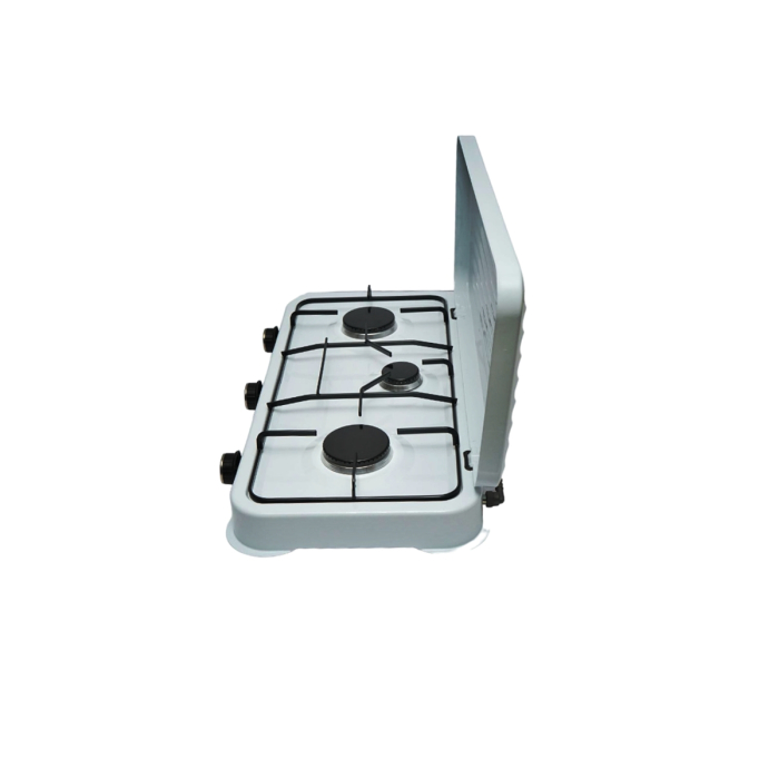 Aragaz tip plita, cu 3 arzatoare, putere 2x2 KW, diametru arzatorare 2x83 mm si 1x58 mm, dimensiuni 590 x 315 x 53 mm [4]