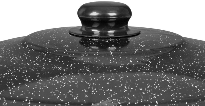 Capac emailat pentru ceaun 12 l, diametru 39 cm, culoare negru/gri [2]